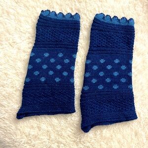 OLEANA Blue Polka Dot Fingerless Gloves